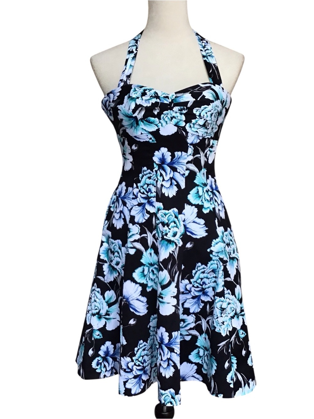 White House Black Market Floral Halter Fit And Flare Dress Women’s Size …